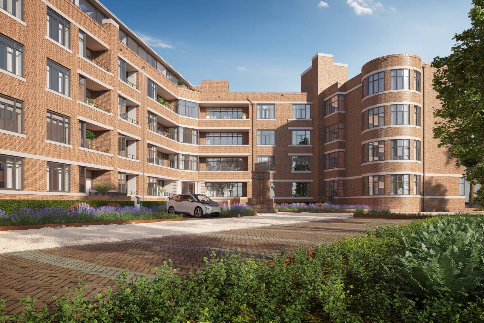 Buitenaanzicht van een woongebouw overdag
