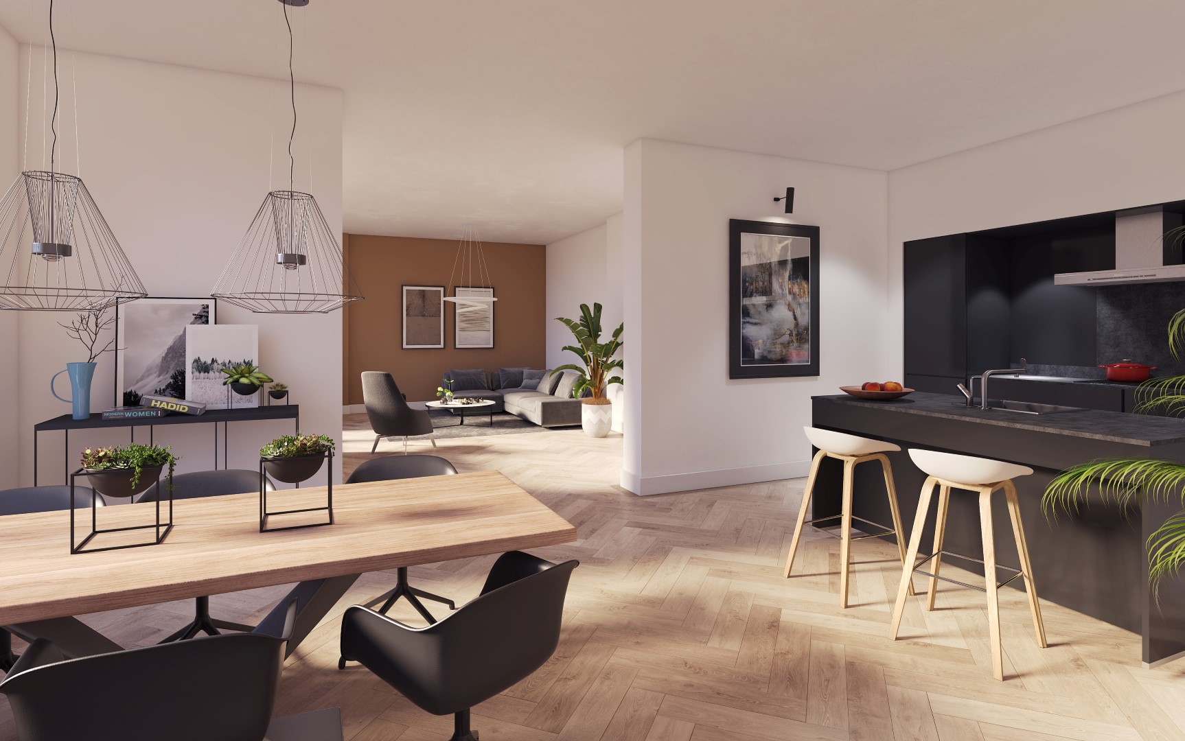 Open keuken en woonkamer